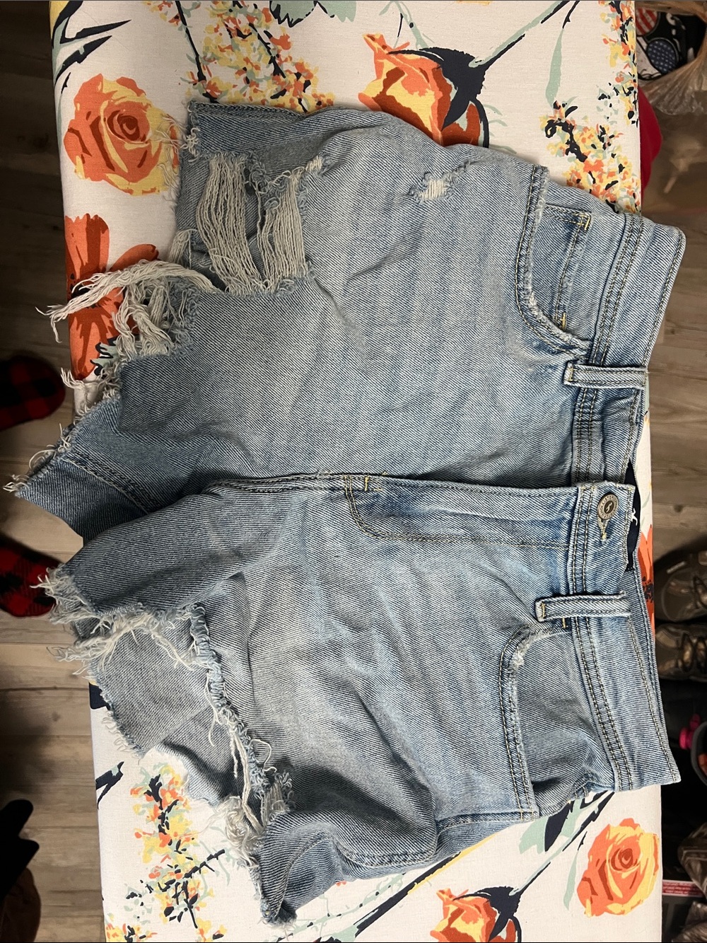Hollister Light Blue High-Rise Vintage Denim Shorts
